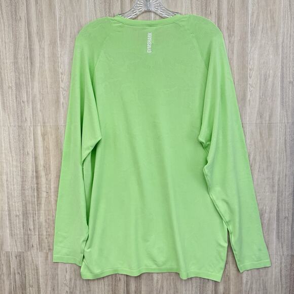 Gymshark Geo Seamless T-shirt Mens XL Neon Green Camo Texture Gym Workout NWOT - Picture 5 of 13